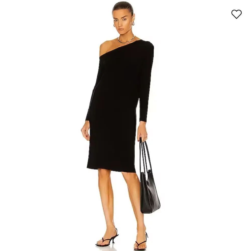 New NORMA KAMALI Drop Shoulder Dress Black Small Revolve